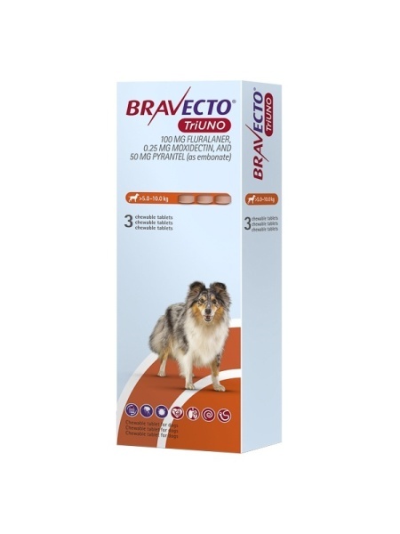 BRAVECTO TRIUNO 100 MG 3X1 TAB (5-10 KG)