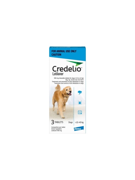 CREDELIO 900MG CAINI 22-45KG 3 TABLETE ALBASTRU