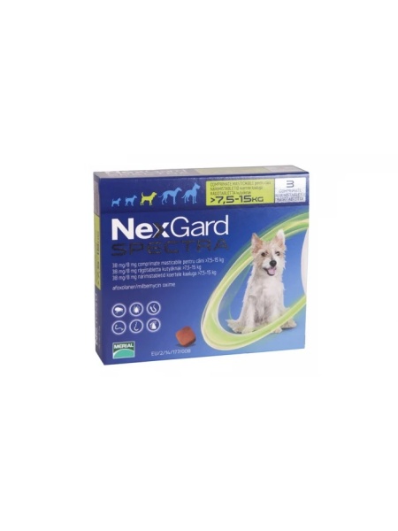 NEXGARD SPECTRA M 38 MG/8 MG >7.5 - 15 KG X 3 COMPR.MASTICABILE