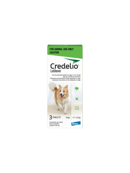 CREDELIO 450MG CAINI 11-22KG 3TABLETE VERDE