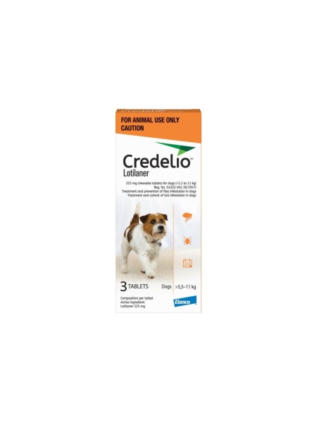 CREDELIO 225MG CAINI 5.5-11KG 3TABLETE PORTOCALIU