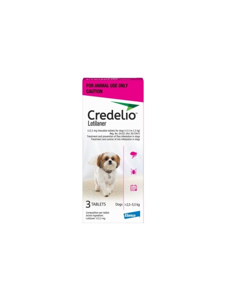 CREDELIO 112.5MG CAINI 2.5-5KG 3TABLETE ROZ