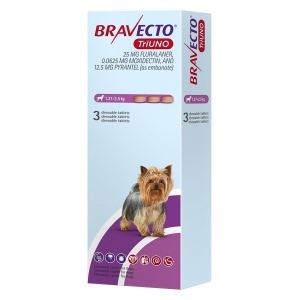 BRAVECTO TRIUNO 25 MG 3X1 TAB (1.27-2.5 KG)