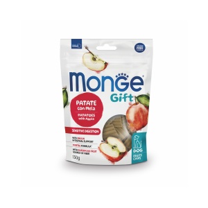 MONGE GIFT RECOMPENSE PENTRU CAINI, SENSITIVE DIGESTION, CARTOFI SI MAR, FRUIT CHIPS 150 G - 5786