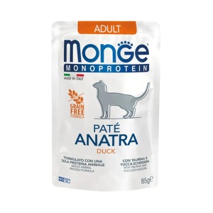 MONGE HRANA UMEDA PENTRU PISICI ADULTE, RATA, PATE 85 G - 3703