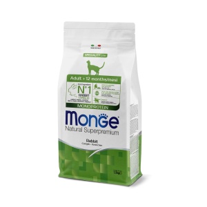 MONGE HRANA USCATA MONOPROTEICA PENTRU PISICI ADULTE, IEPURE 1,5 KG - 1945