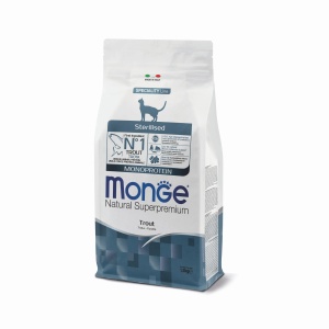 MONGE HRANA USCATA MONOPROTEICA PENTRU PISICI STERILIZATE, PASTRAV 1,5 KG - 5494