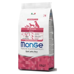 MONGE HRANA USCATA PENTRU CAINI ADULTI, VITA SI OREZ 2,5 KG - 4947