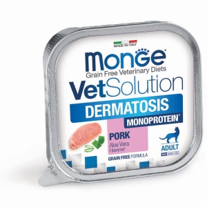 MONGE VETSOLUTION HRANA UMEDA PENTRU PISICI, DERMATOSIS 100 G - 4601