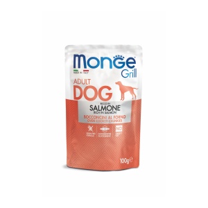 MONGE HRANA UMEDA PENTRU CAINI, SOMON, BUCATI IN SOS 100 G - 3123