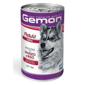 GEMON HRANA UMEDA PENTRU CAINI ADULTI DE TALIE MARE, VITA SI OREZ, BUCATI 1250 G - 7903