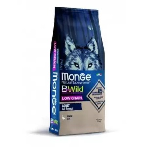 MONGE BWILD HRANA USCATA PENTRU CAINI ADULTI DE TOATE TALIILE, LOW GRAIN, GASCA 12 KG - 1778