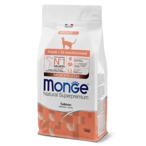 MONGE HRANA USCATA MONOPROTEICA PENTRU PISICI ADULTE, SOMON 1,5 KG - 5517