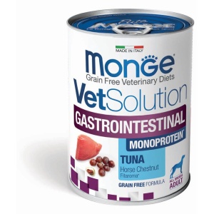 MONGE VETSOLUTION HRANA UMEDA PENTRU CAINI, GASTROINTESTINAL, PATE 400 G - 2006