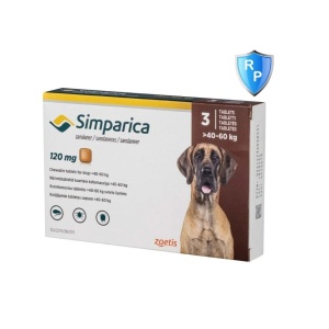 SIMPARICA TRIO CAINI 120 MG (40-60 KG)-CPR.MAST. X 3 ZOETIS BE