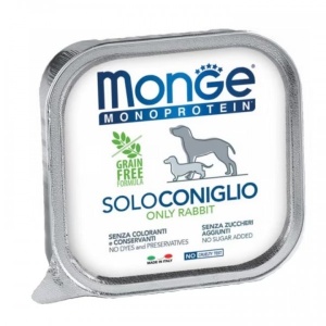 MONGE HRANA UMEDA MONOPROTEICA PENTRU CAINI, IEPURE 100%, PATE 150 G - 4205