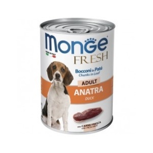 MONGE HRANA UMEDA PENTRU CAINI ADULTI, RATA, BUCATI IN PATE 400 G - 4564
