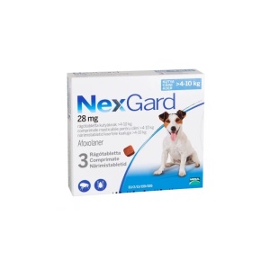 NEXGARD DOG M 28 MG >4-10 KG X 3 COMPRIMATE MASTICABILE