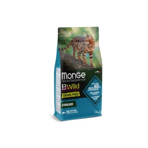 MONGE BWILD HRANA USCATA FARA CEREALE PENTRU PISICI STERILIZATE, TON SI MAZARE 1,5 KG - 2089 - Img 3