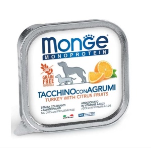 MONGE HRANĂ UMEDĂ PENTRU CÂINI, MONOPRETIN, PATE DE CURCAN CU CITRICE, 15GR - 4397