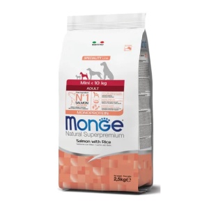 MONGE HRANA USCATA PENTRU CAINI ADULTI DE TALIE MICA, SOMON 15 KG - 6071