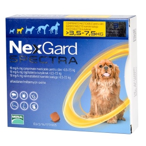 NEXGARD SPECTRA S 19 MG/4 MG >3.5 - 7.5 KG X 3 COMPR.MASTICABILE
