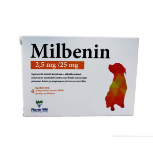 Milbenin 2.5mg/ 25 mg 4 tab/cutie