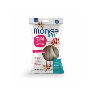 MONGE GIFT RECOMPENSE DENTARE PENTRU CAINI PUI SI JUNIOR DE TALIE MEDIE SI MARE, PORC SI GHEARA DIAVOLULUI 210 G - 5601