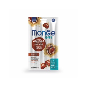 MONGE GIFT RECOMPENSE PENTRU CAINI, SENSITIVE DIGESTION, MIEL SI CASTANE, STICKS 45 G - 5427