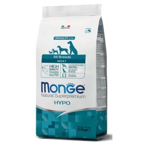 MONGE HRANA USCATA PENTRU CAINI ADULTI, HIPOALERGENICA, SOMON SI TON 2,5 KG - 1167