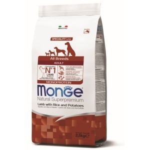 MONGE HRANA USCATA PENTRU CAINI ADULTI, MIEL, OREZ SI CARTOFI 2,5 KG - 1310