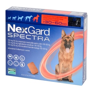 NEXGARD SPECTRA XL 150 MG/30 MG >30 - 60 KG X 3 COMPR.MASTICABILE