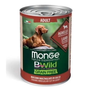 MONGE BWILD HRANA UMEDA PENTRU CAINI, MIEL, DOVLEAC SI DOVLECEL, BUCATI IN SOS 400 G - 2614