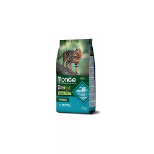 MONGE BWILD HRANA USCATA FARA CEREALE PENTRU PISICI STERILIZATE, TON SI MAZARE 1,5 KG - 2089