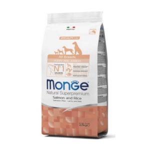 MONGE HRANA USCATA PENTRU CAINI PUI, SOMON SI OREZ 2,5 KG - 1204