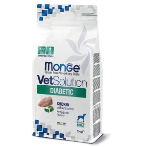 MONGE VETSOLUTION PENTRU CAINI ADULTI, ALL BREEDS, DIABETIC, 2KG - 1276