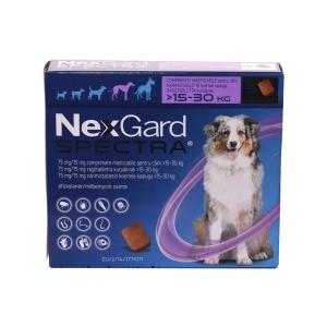 NEXGARD SPECTRA L 75 MG/15 MG >15 - 30 KG X 3 COMPR.MASTICABILE