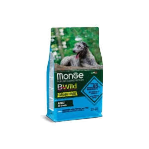 MONGE BWILD HRANA USCATA FARA CEREALE PENTRU CAINI, ANSOA, CARTOFI SI MAZARE 2,5 KG - 4701