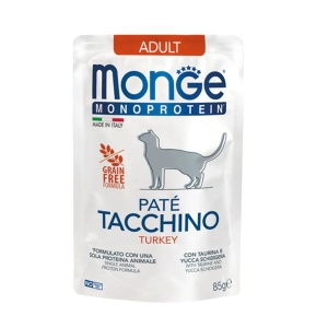 MONGE HRANA UMEDA PENTRU PISICI ADULTE, CURCAN, PATE 85 G - 3734