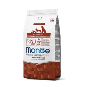 MONGE HRANA USCATA PENTRU CAINI PUI, MIEL SI OREZ 2,5 KG - 1181