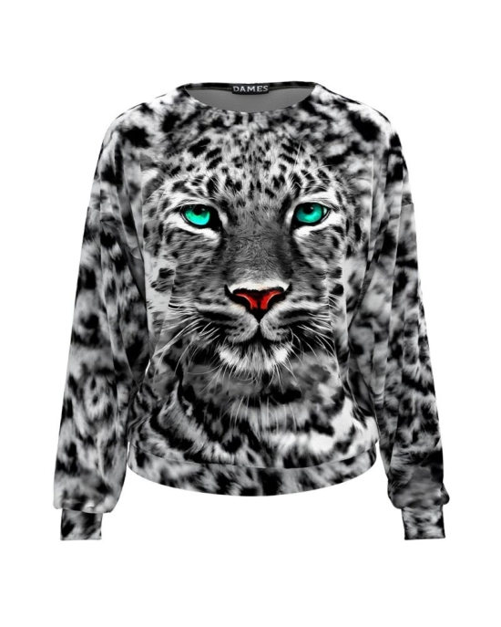 Bluza animal print tip hanorac din catifea CMD4738