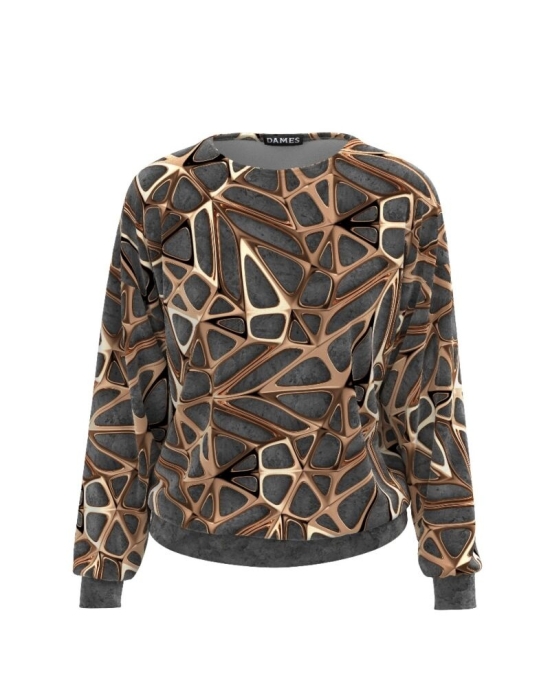 Bluza gri tip hanorac din catifea CMD504