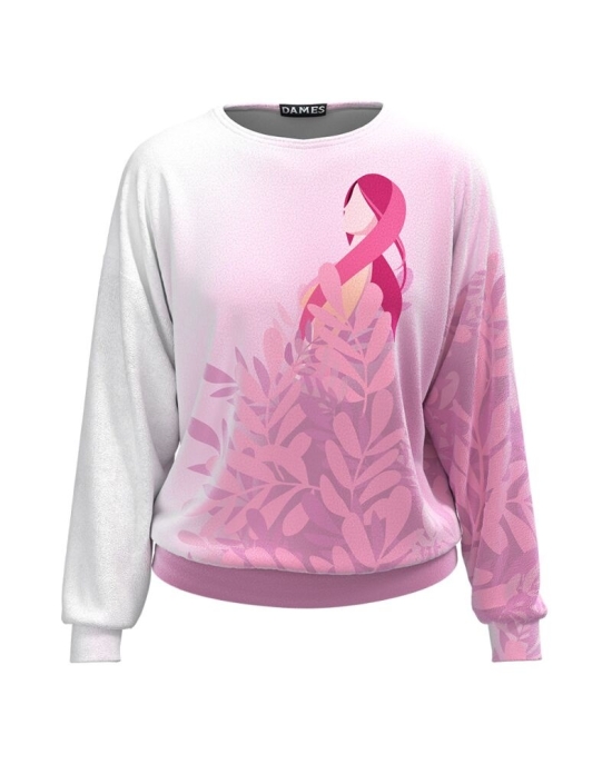 Bluza roz tip hanorac din catifea cu imprimeu Simbol CMD1806