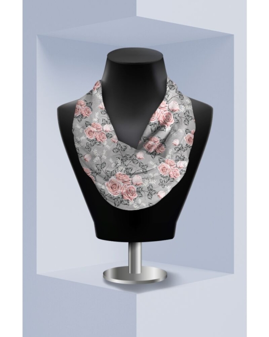 Esarfa circulara din catifea imprimata cu model floral CMD1649