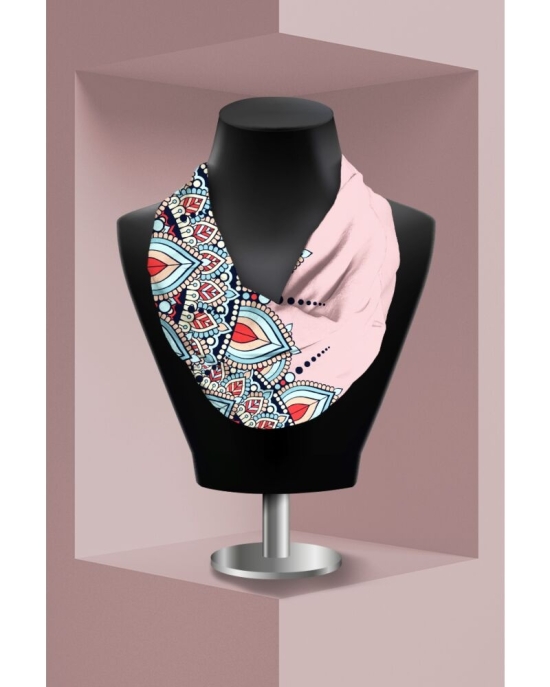 Esarfa circulara din catifea imprimata cu model mandala CMD3419
