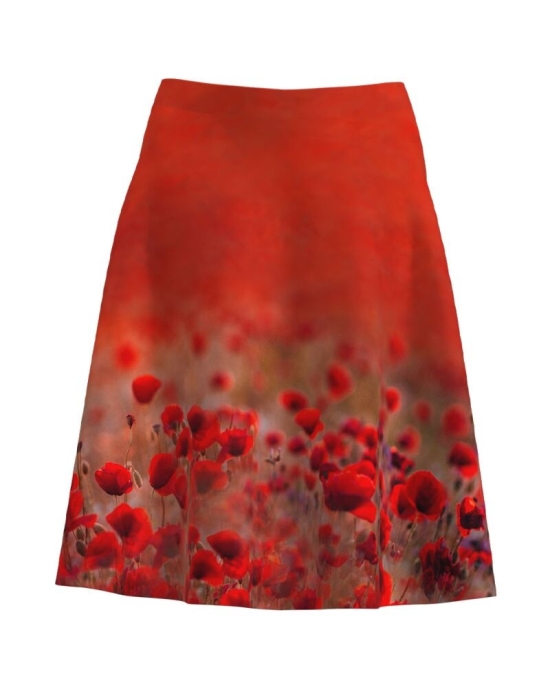 Fusta clos imprimata cu model floral Maci CMD1612