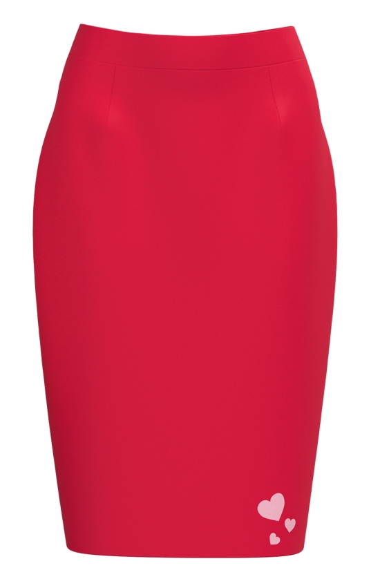 Fusta conica imprimata cu model inimi SS25