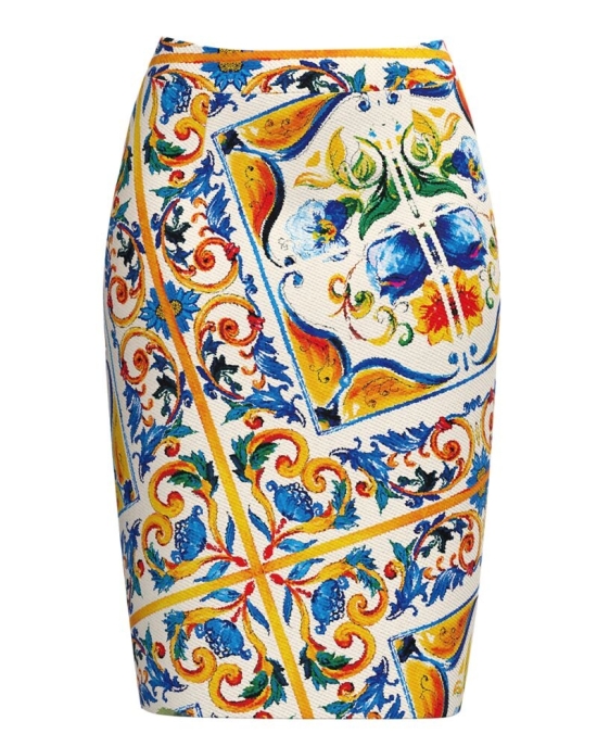 Fusta conica imprimata cu model multicolor CMD4344