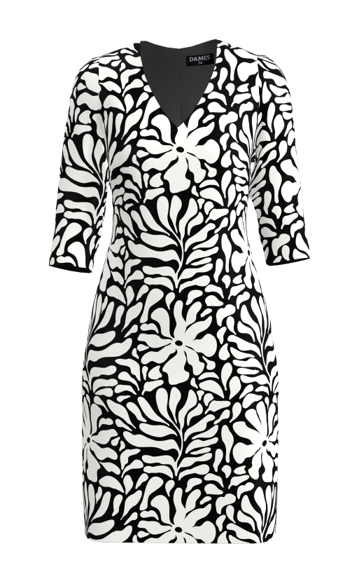 Rochie casual cu decolteu in V imprimata cu model floral