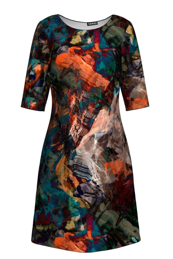 Rochie casual imprimata Abstract CMD365